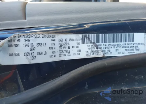 2002 Jeep Grand Cherokee Laredo from USA, damaged, VIN 1J4GW48S82C243898